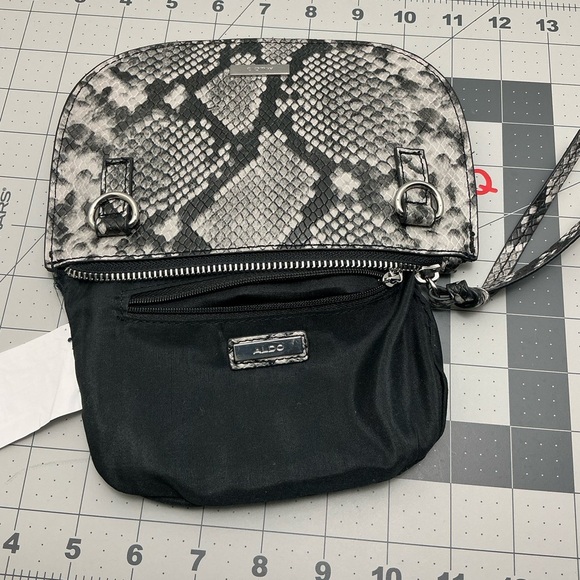 Aldo Black and Gray Snake Print Clutch - Picture 7 of 7